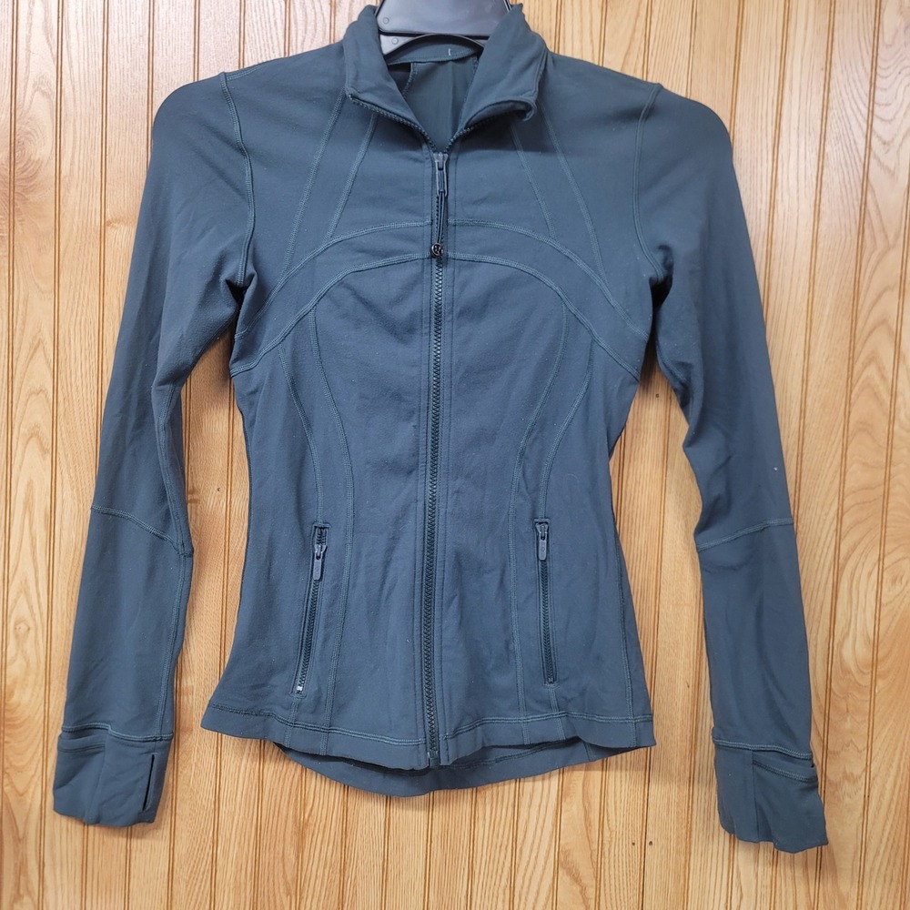 Lululemon Define Jacket Size 4 Dark Teal Luon Full Zip Mock Neck Athleisure Sz 4